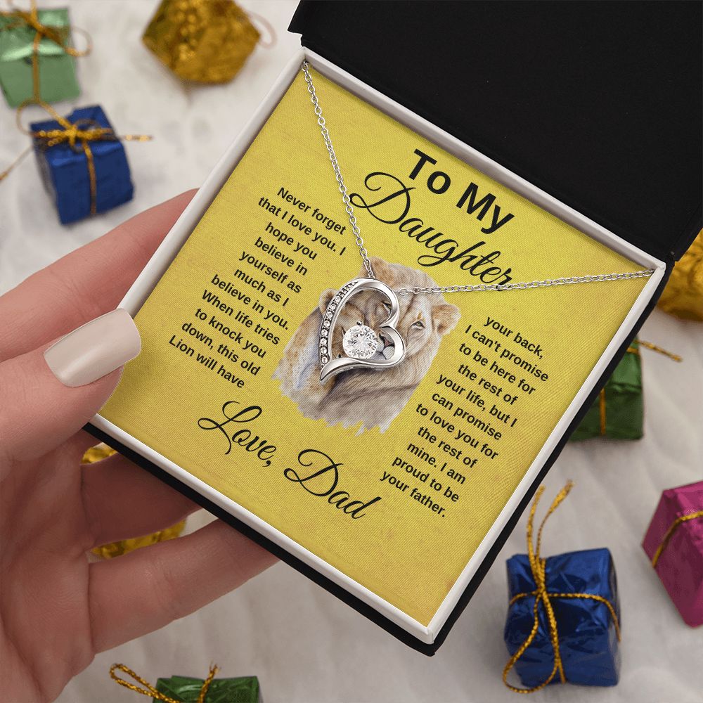 To My Daughter Heart Necklace Love Dad
