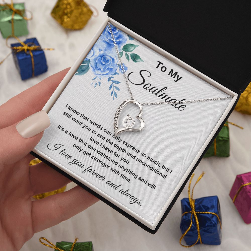 To My Soulmate Heart I love you Forever Necklace