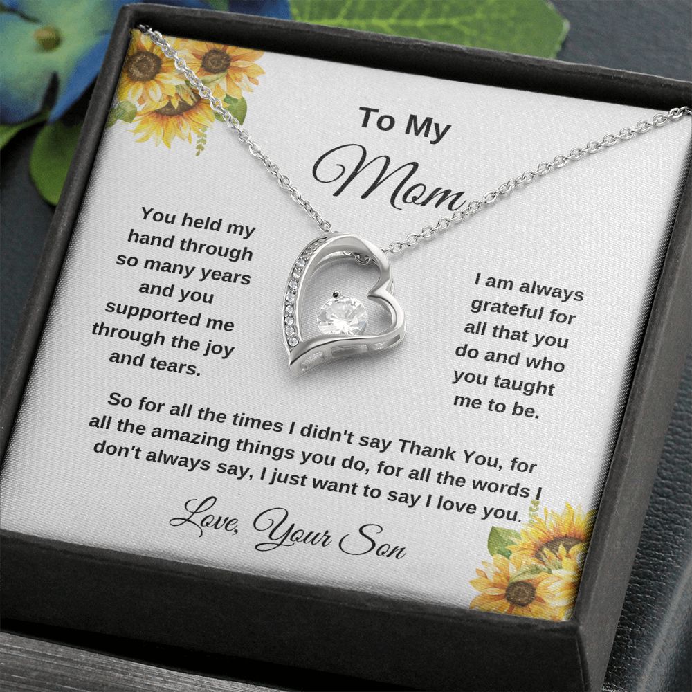 To My Mom Love Your Son Sunflowers Necklace