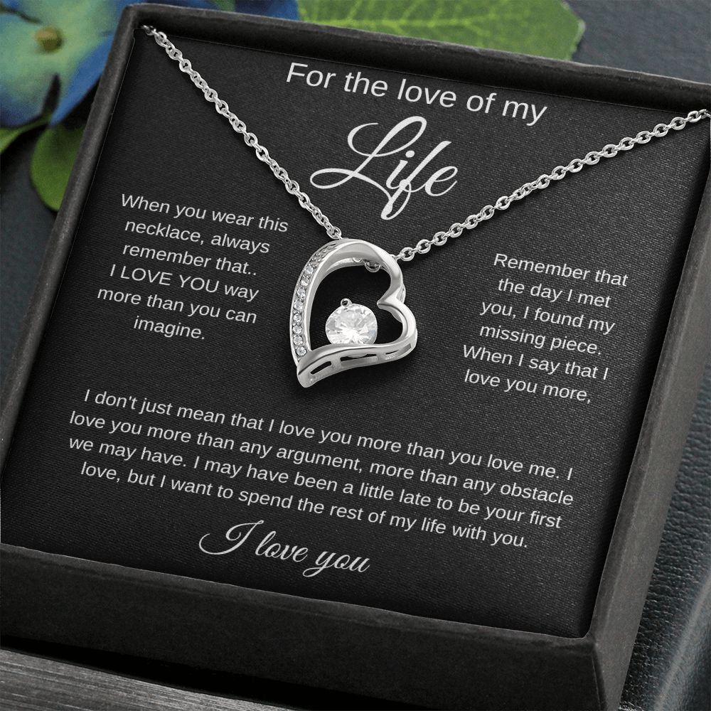 For the Love of My Life, I Love You More Than Any Obstacle Heart Necklace