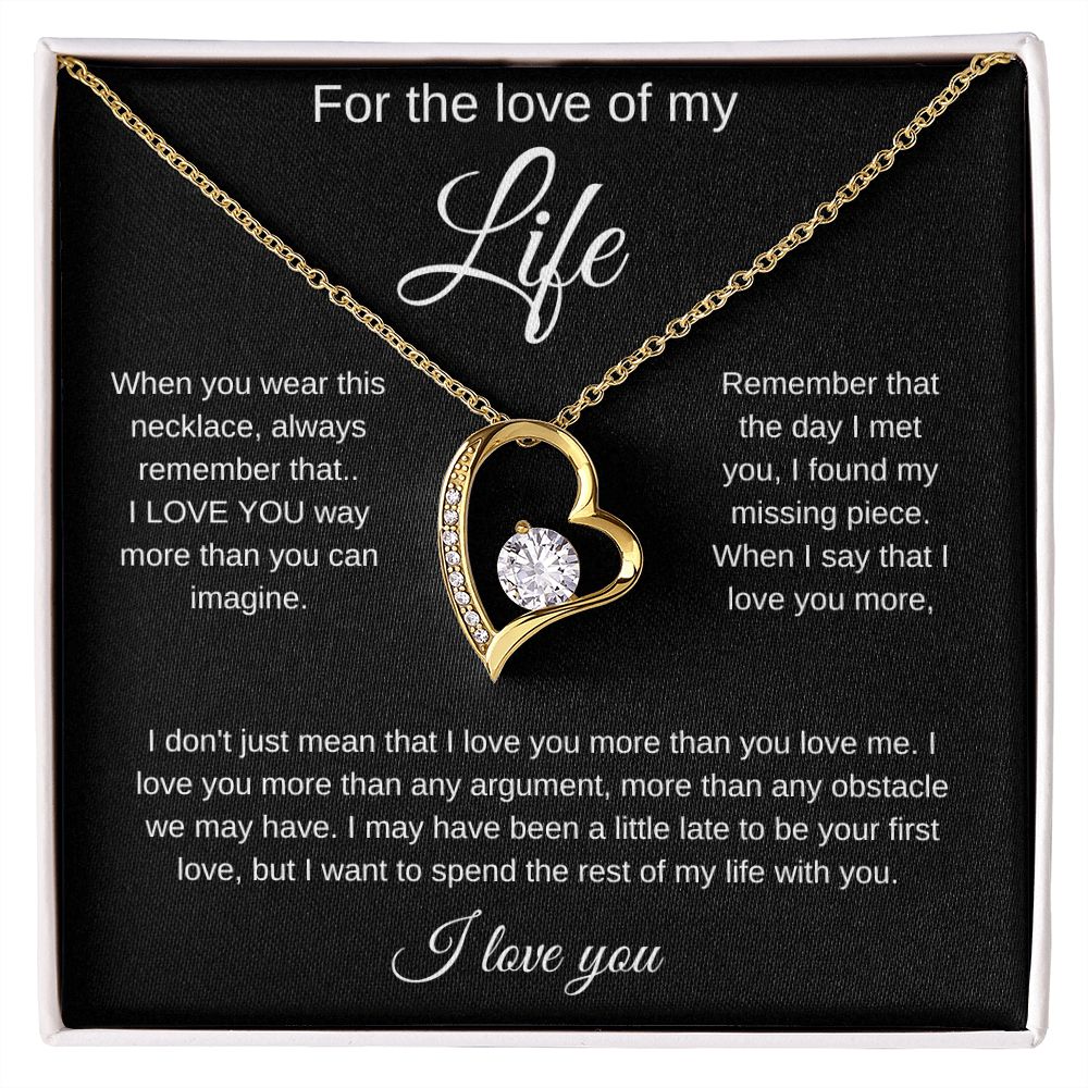 For the Love of My Life, I Love You More Than Any Obstacle Heart Necklace