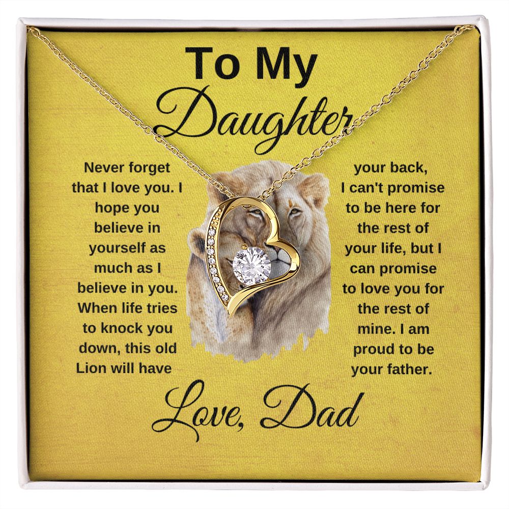 To My Daughter Heart Necklace Love Dad