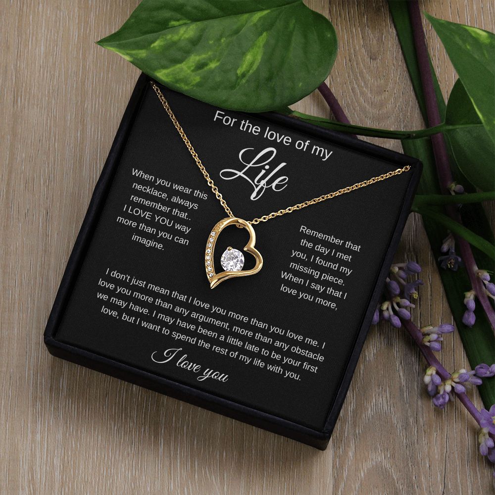 For the Love of My Life, I Love You More Than Any Obstacle Heart Necklace