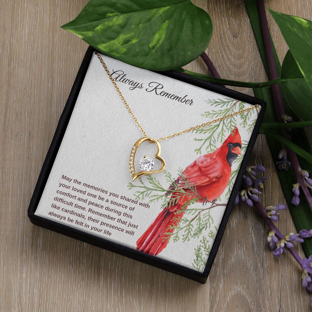 Always Remember Cardinal Memorial Necklace