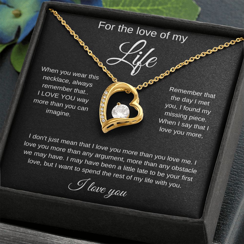 For the Love of My Life, I Love You More Than Any Obstacle Heart Necklace