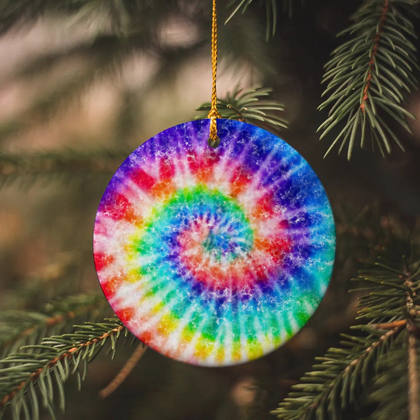 Tie Dye Design Personalized Ceramic Ornament