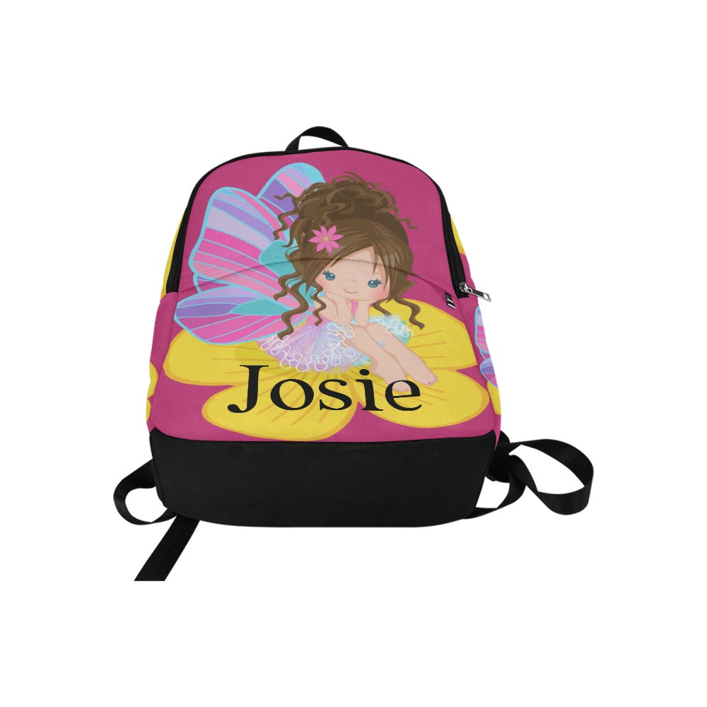 Butterfly Girls Brown Hair Backpack
