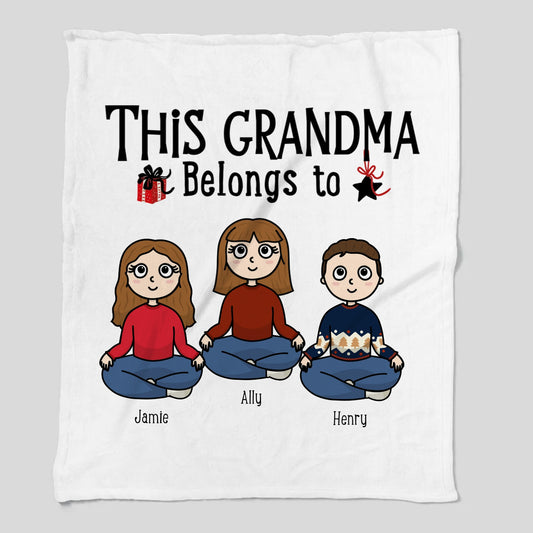 This Grandma Belongs to Christmas Cozy Plush Fleece Blanket – 50×60