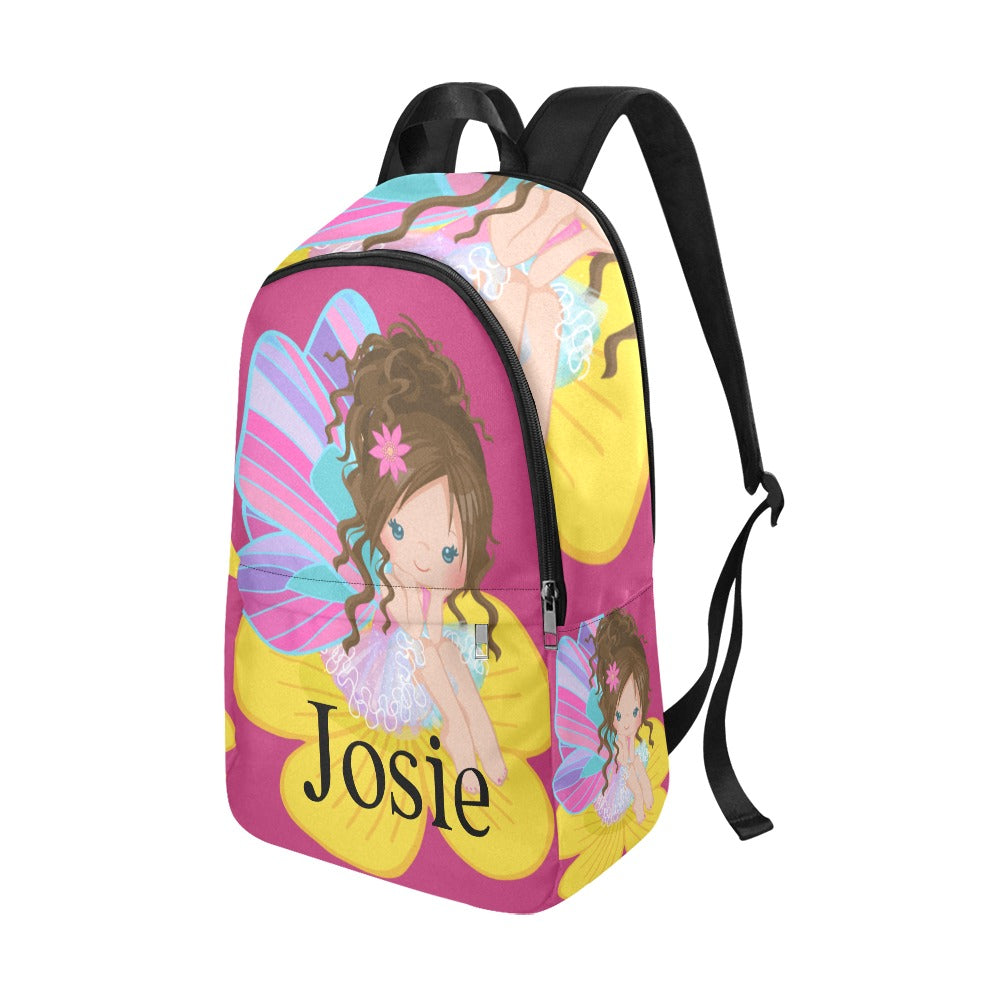 Butterfly Girls Brown Hair Backpack