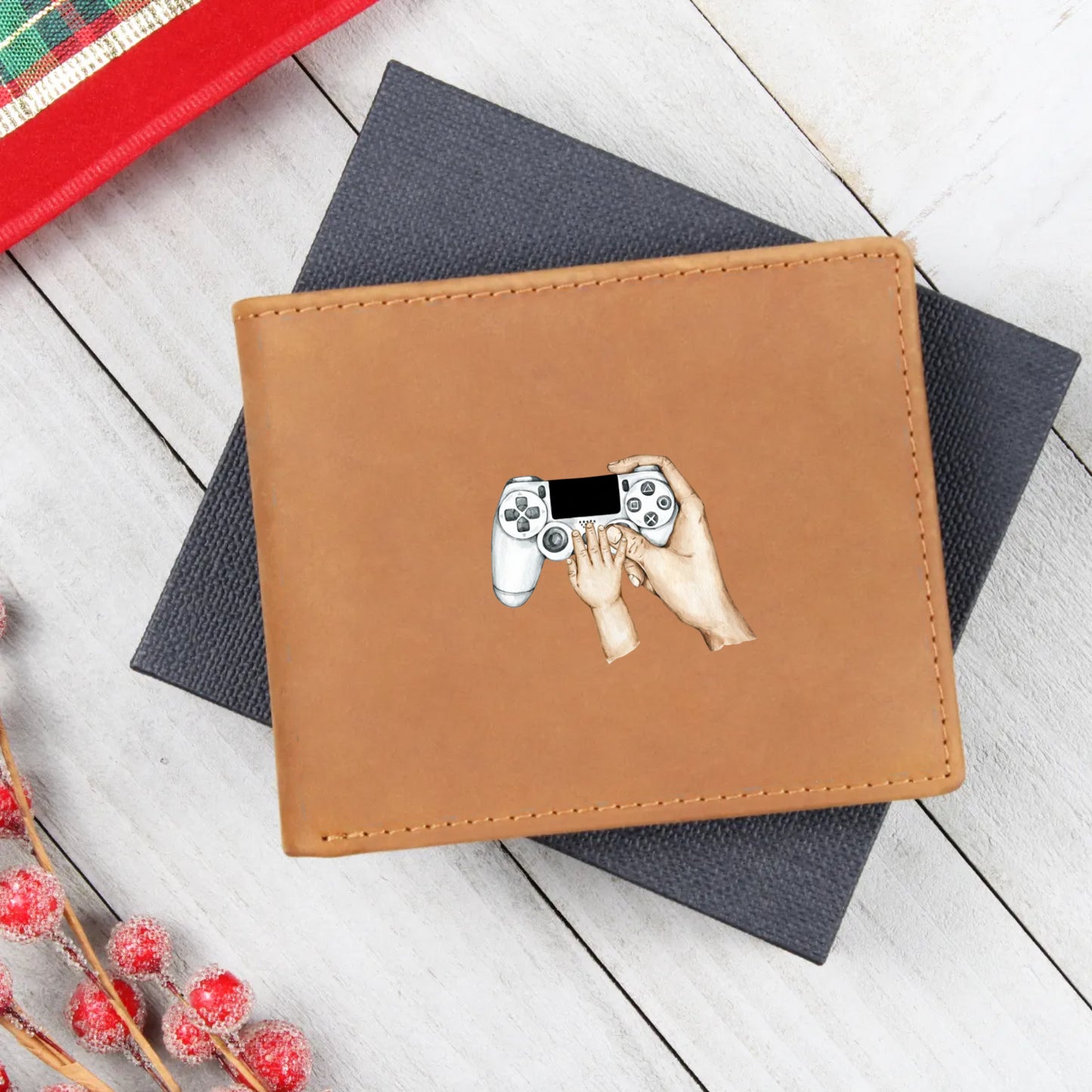 Video Gamer Dad Graphic Leather Wallet