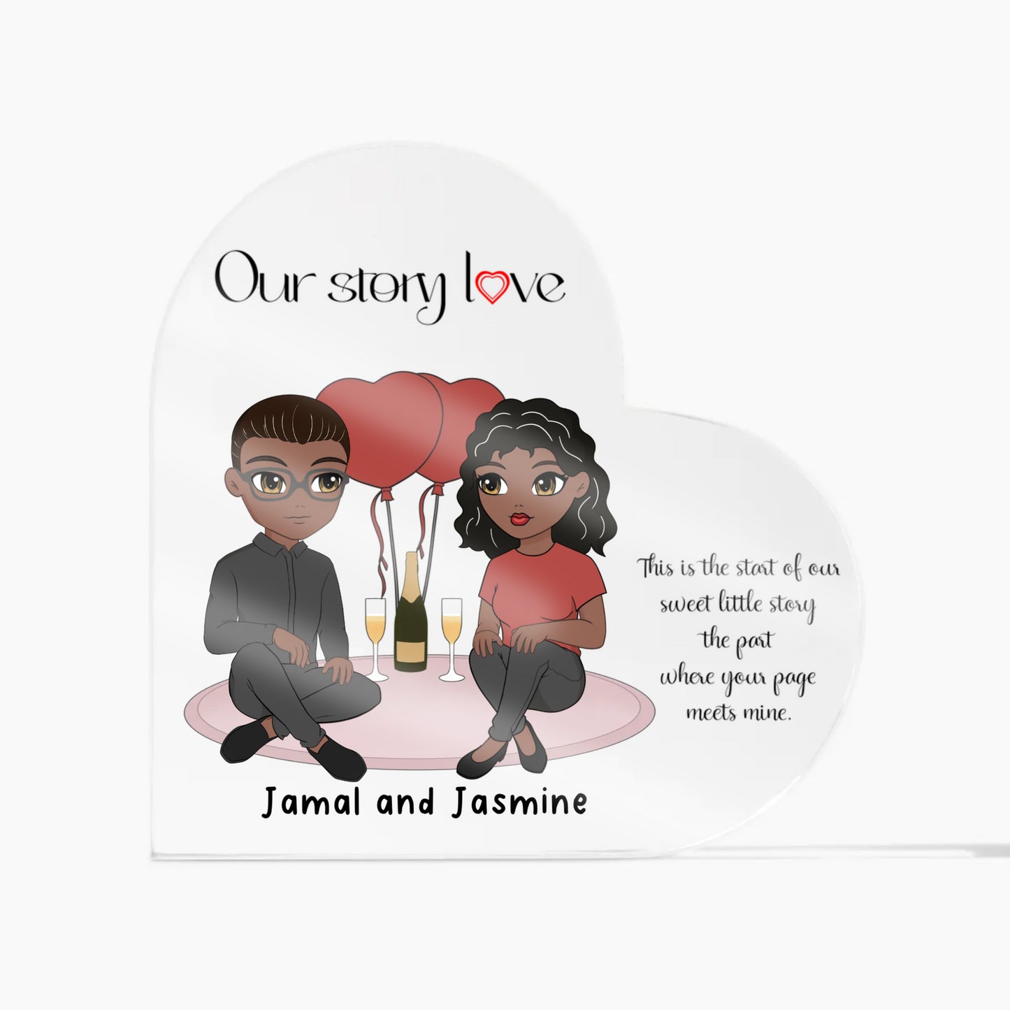 Our Love Story Personalized Acrylic Heart