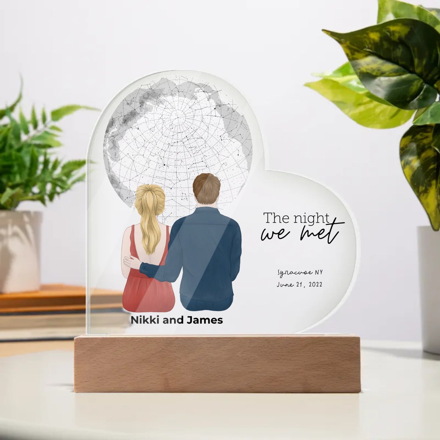 The Night We Met Acrylic Heart Plaque