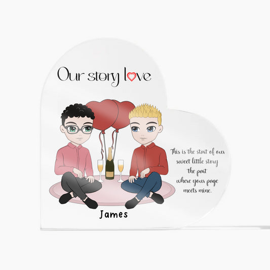 LGBTQ Our Love Story Acrylic Heart