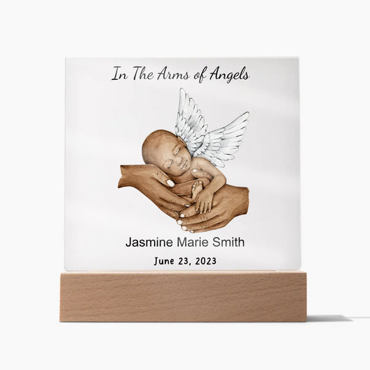 In The Arms of Angels Acrylic Square Plaque