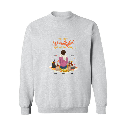 It's The Most Wonderful Time of the Year Cats Personalized Crewneck Pullover Sweatshirt