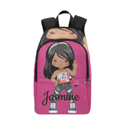 African American Black Girl Magic Dark Pink backpack Fabric Backpack