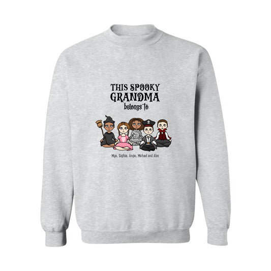 This Spooky Grandma Belongs to Personalized Crewneck Pullover Sweatshirt