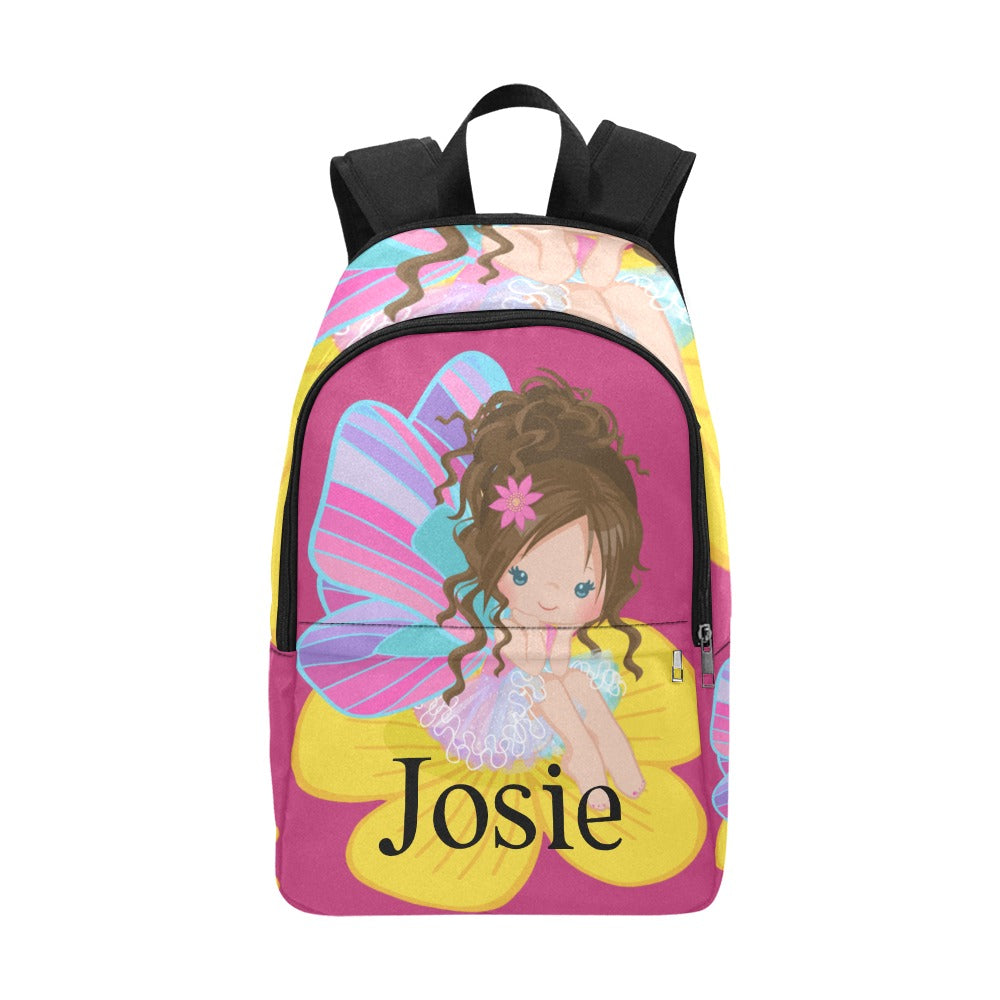 Butterfly Girls Brown Hair Backpack